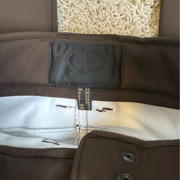Goldbergh Paris Belted Dark Brown Slim-leg Stirrup Ski Pants NWT US 2 - Picture 2 of 8